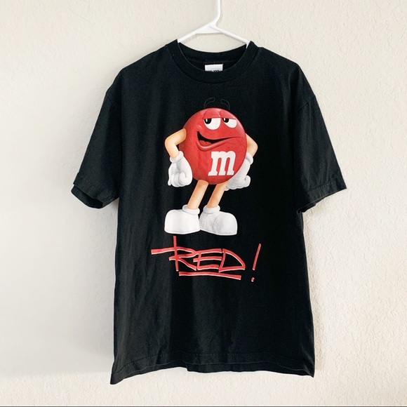 red m&m shirt